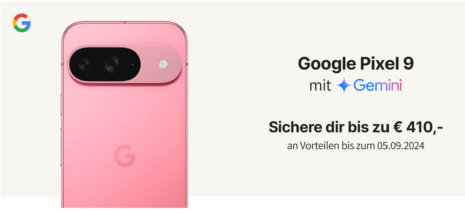 Pixel 9 sofort bestellbar: z.B. Pixel 9 Pro XL für 49,99€ + O2 280GB Allnet (2 SIM) für 49,99€ mtl