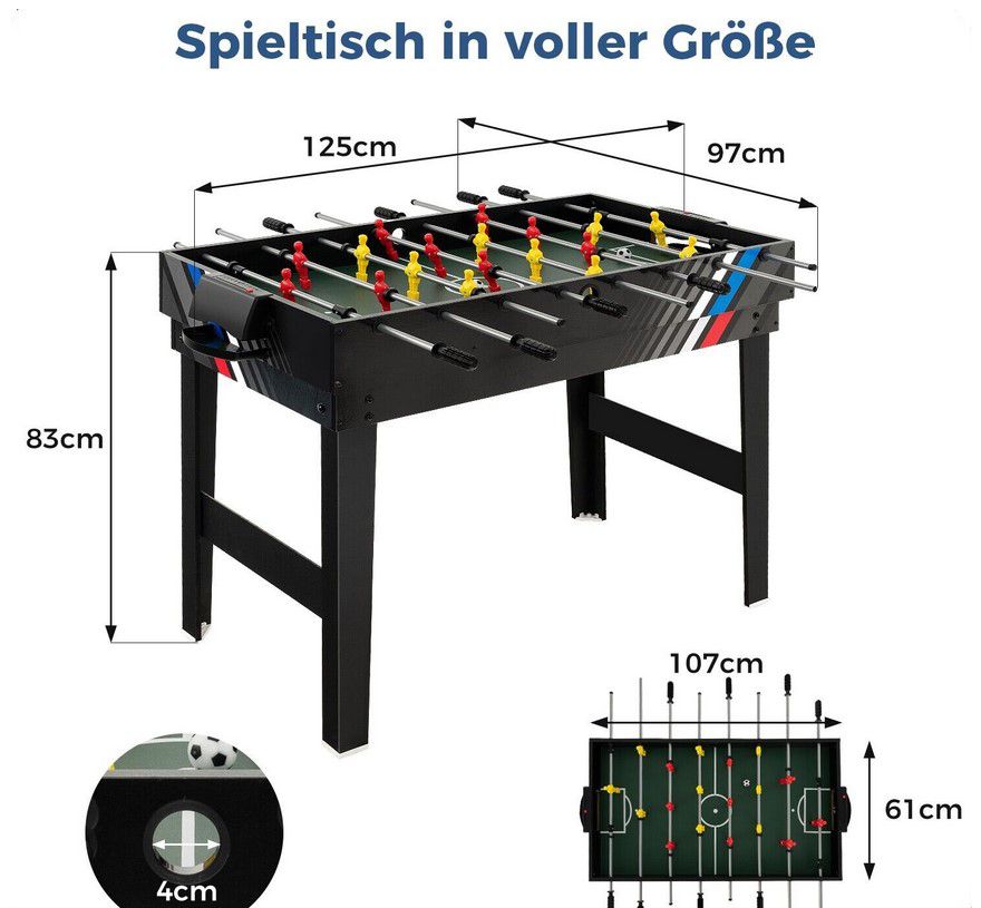 Tischkicker 4 in 1 Spieltisch 125 x 97cm für 125,99€ (statt 150€)