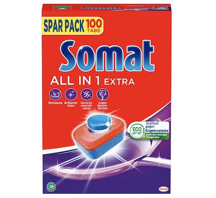 100er Pack Somat All in 1 Extra Spülmaschinen Tabs für 12€ (statt 15€)