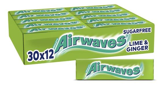 😮‍💨 30x 12er Pack Airwaves Lime & Ginger zuckerfreier Kaugummi für 12€ (statt 18€)