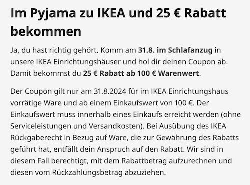 😂 Verrückt: im Pyjama zu IKEA und 25€ Gutschein GRATIS erhalten