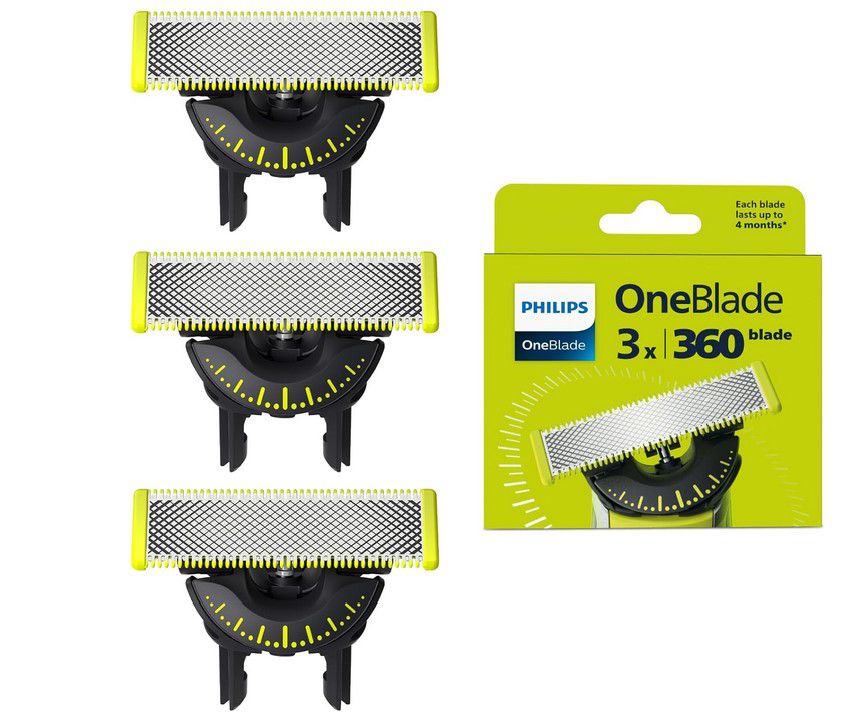 3x Philips OneBlade 360 Ersatzklingen für 19,35€ (statt 30€)