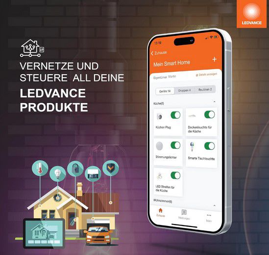 LEDVANCE Smart+ WLan LED 140 cm Stehleuchte RGBW für 24,99€ (statt 40€)