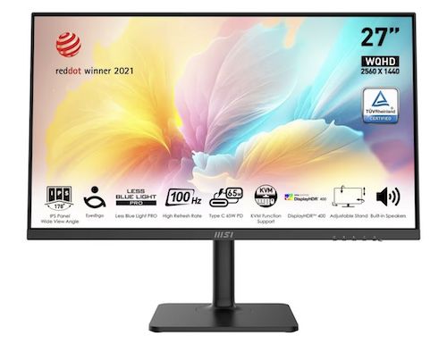 MSI MD272QXPW   27 Zoll WQHD Monitor mit 100 Hz ab 179€ (statt 303€)