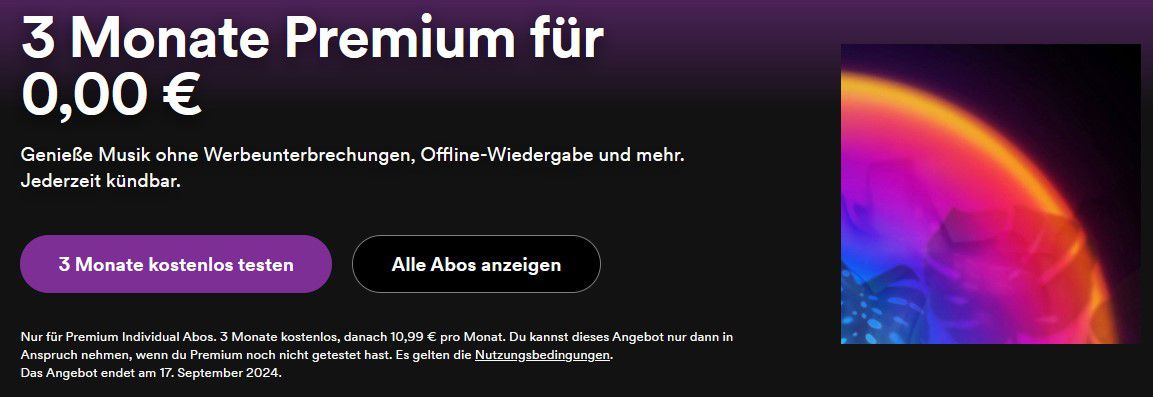 Spotify Premium 3 Monte Gratis   oder 12 Monate für 99€ (statt 132€)