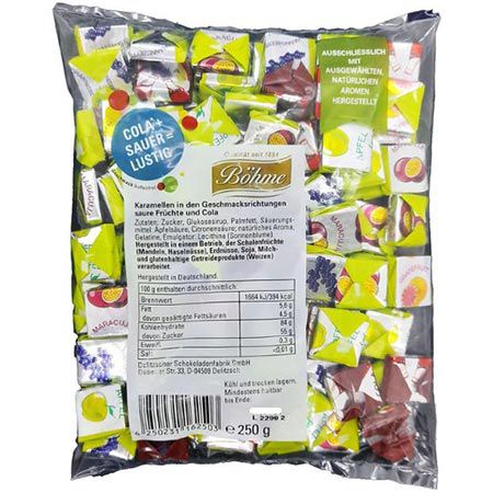 Böhme Karamellen mit Cola  & Früchtegeschmack, 250g ab 1,52€ (statt 2€)