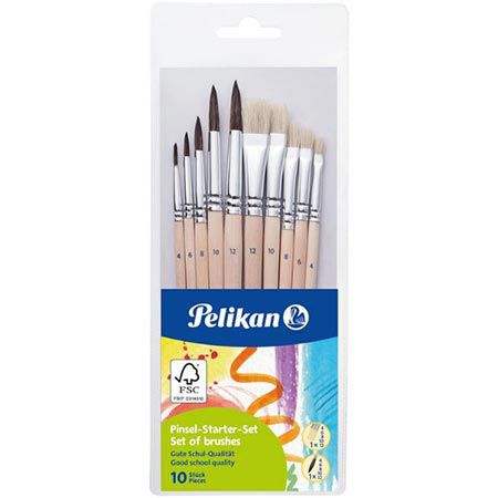 Pelikan Pinsel Starter-Set mit 5 Haar- & 5 Borstenpinseln für 5,29€ (statt 8€)