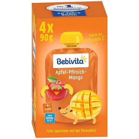 4 x 4er Pack Bebivita Kinder Spaß, Apfel Pfirsich Mango ab 7,35€ (statt 11€)