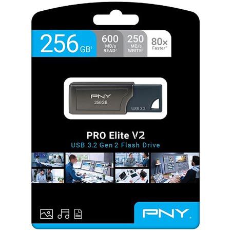 PNY PRO Elite V2 USB 3.2 Stick mit 256GB, bis 600 MB/s für 37,49€ (statt 51€)