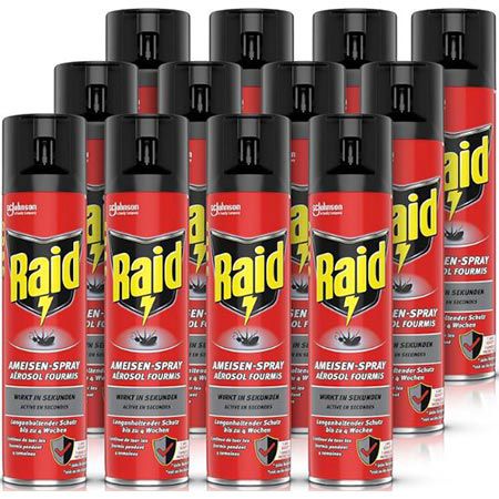 🐜 12er Pack Raid Paral Insektenspray, je 400ml für 29,99€ (statt 55€)