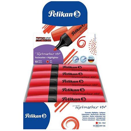 10er Pack Pelikan 490 Textmarker Leuchtrot für 5,21€ (statt 8€)