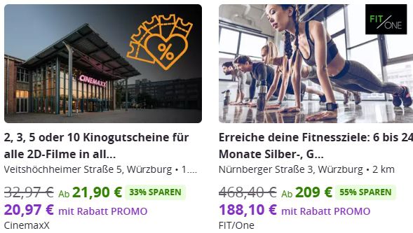 Groupon bis zu 30% auf lokale Deals, Shopping & Reisedeals