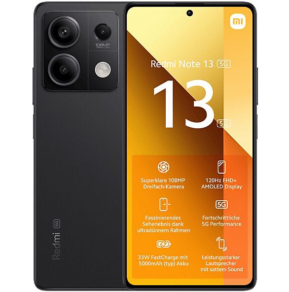 Xiaomi Redmi Note 13 5G 256GB für 29€ + 17GB o2 Allnet Flat für 6,99 mtl.