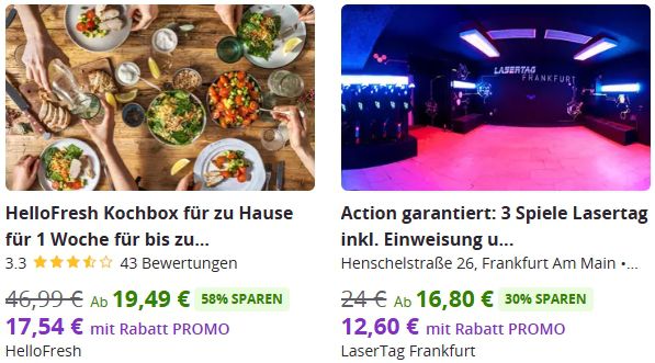 Groupon bis zu 30% auf lokale Deals, Shopping & Reisedeals