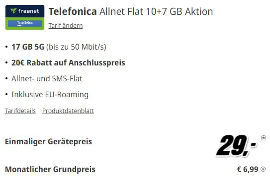 Xiaomi Redmi Note 13 5G 256GB für 29€ + 17GB o2 Allnet Flat für 6,99 mtl.