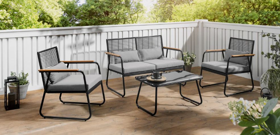 Livarno home Garten Loungeset, 4 teilig für 187,90€ (statt 418€)