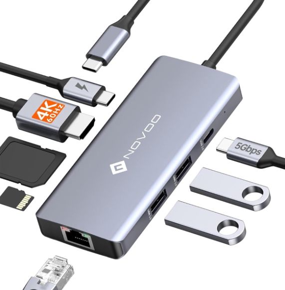 NOVOO 8 in 1 USB C Hub für 22,79€ (statt 38€)