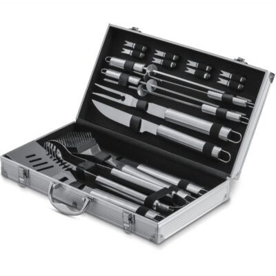 Grillmeister Grillbesteck-Set, 18-teilig, im Alurahmenkoffer für 22,94€ (statt 36€)