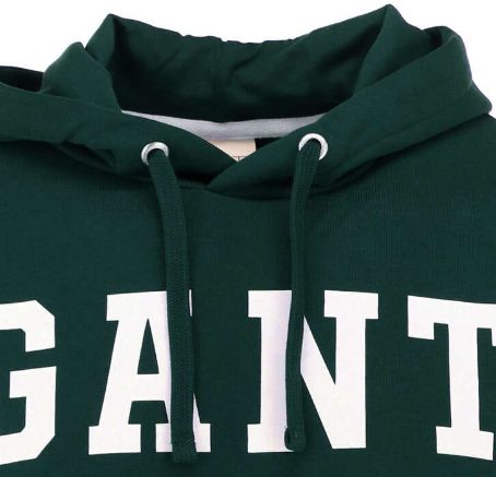 Gant Hoodie mit Logo in Grün für 42,90€ (statt 82€)   bis 3XL