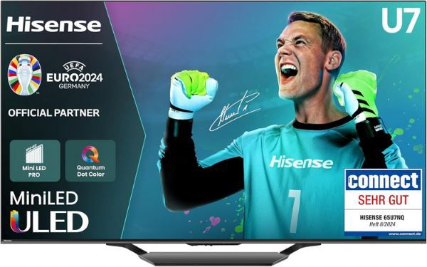 Hisense 65U7NQ   65 4K Mini LED ULED HDR Smart TV mit 120Hz für 799€ (statt 890€)