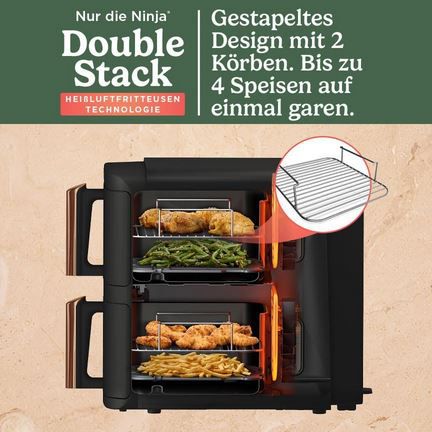 Ninja SL400EUCP Double Stack XL Heißluftfritteuse mit 9,5L für 184,99€ (statt 270€)