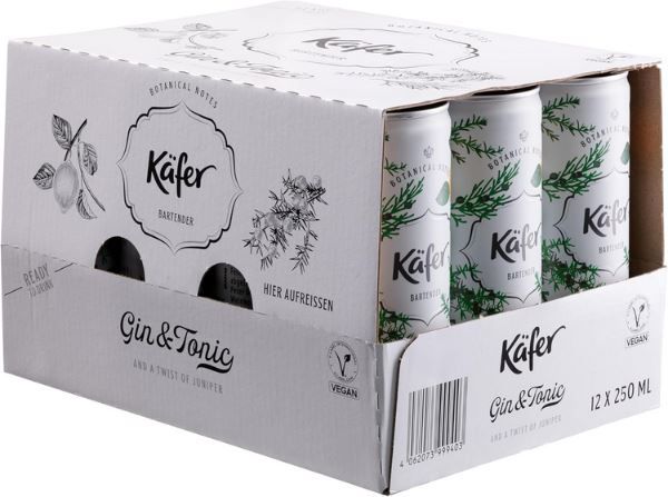 12er Pack Feinkost Käfer Bartender Gin & Tonic, 0,25L für 23,99€ (statt 30€)