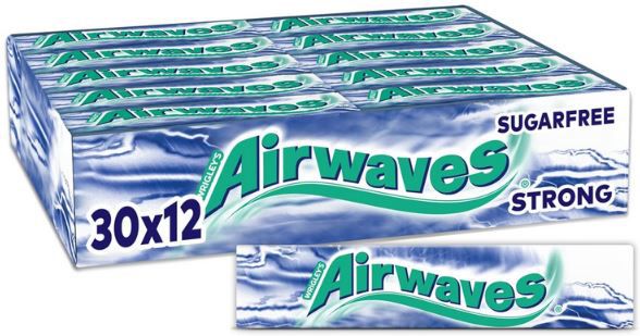 30 x 12er Pack Airwaves Strong Sugarfree Kaugummi ab 12,77€ (statt 18€)