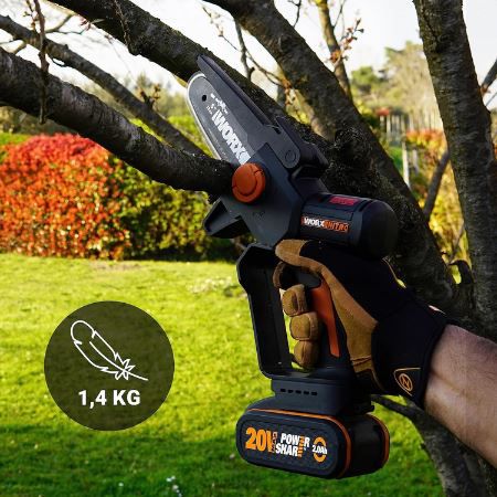 Worx WG325E Nitro Profi Mini Akku Kettensäge, 12cm für 105,69€ (statt 150€)