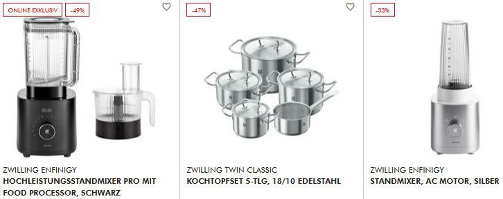 🍴 Zwilling Sale mit bis zu  66% Rabatt   z.B. Zwilling Gourmet Messerblock für 119€ (statt 199€)