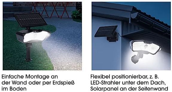 EASYmaxx LED Solarstrahler mit Bewegungsmelder, 400lm für 12,94€ (statt 20€)