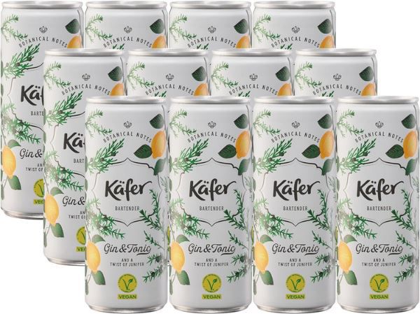 12er Pack Feinkost Käfer Bartender Gin & Tonic, 0,25L für 23,99€ (statt 30€)