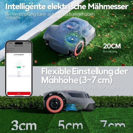 Redkey MGC500 Smart Mähroboter bis 500m² für 443,10€ (statt 559€)