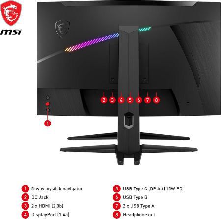 MSI MAG 275CQRXFDE 27 WQHD Gaming Monitor, 1ms, 240Hz für 299€ (statt 329€)