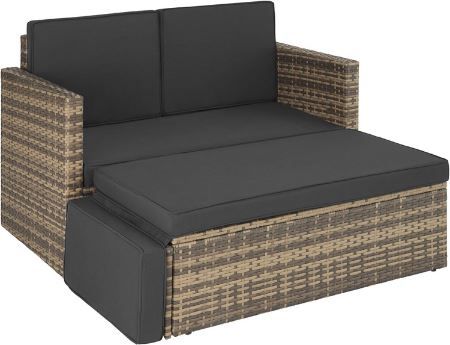 tectake Sofa Set mit Sessel + Hocker & Schlaffunktion für 165,79€ (statt 190€)