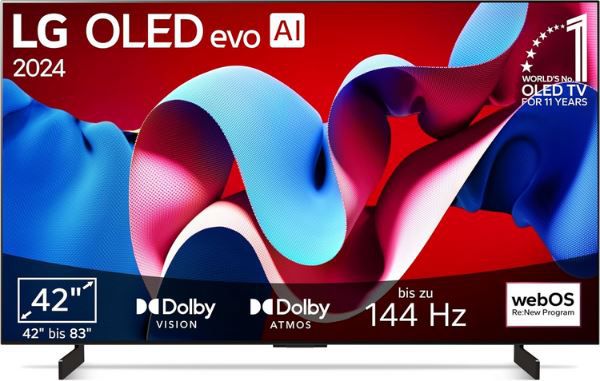 😍 LG OLED42C47LA 42 OLED evo Smart TV für 799€ (statt 977€)