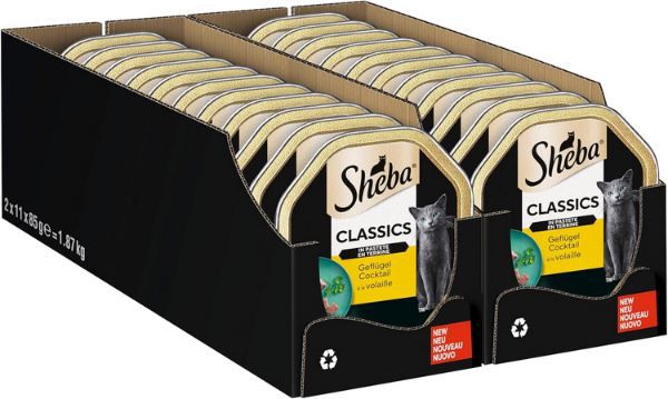 22er Pack Sheba Classics in Pastete Geflügel ab 9,89€ (statt 15€)