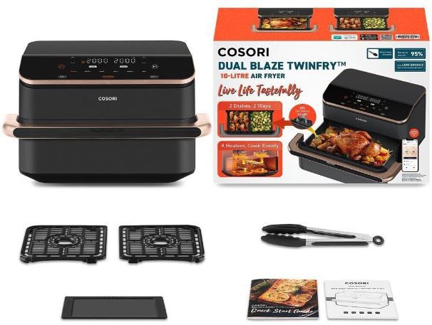 Cosori DualBlaze TwinFry Heißluftfritteuse mit 10L für 167€ (statt 230€)