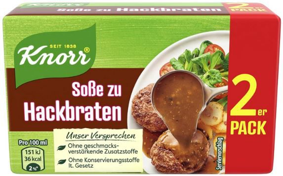 18 x 2er Pack Knorr Soße zu Hackbraten ab 14,40€ (statt 29€)