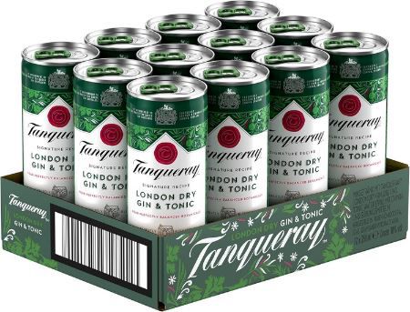 12er Pack Tanqueray London Dry Gin & Tonic Mix, 250ml für 25,99€ (statt 32€)