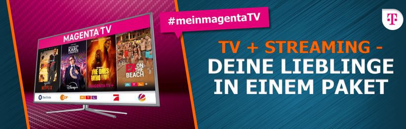 Eff. 9 Monate GRATIS: Telekom MagentaTV mit 180 HD Sendern + RTL+ & 30€ Cashback