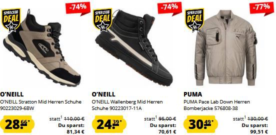 👕👟 SportSpar Flash Sale ab 1,21€   z.B. O’Neill Sneaker für 29€ (statt 53€)