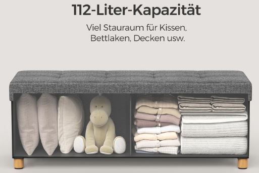 Songmics Sitzbank mit 112L Stauraum, klappbar für 36,99€ (statt 50€)