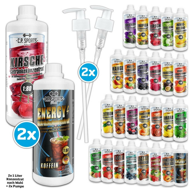 2x 1l C.P. Sports Getränkekonzentrat+ 2x Pumpspender für 18,99€ (statt 25€)