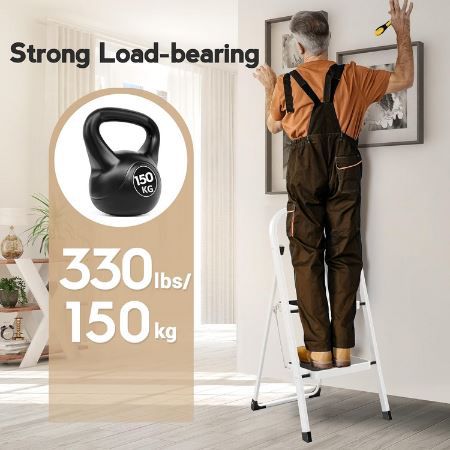 HBTower 2 Stufen Trittleiter mit Anti Rutsch Stufen für 22,94€ (statt 32€)