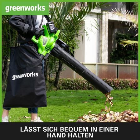 Greenworks 48V Akku Laubsauger & Bläser bis 322 km/h für 190,80€ (statt 237€)