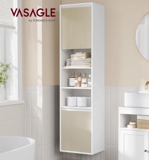 Vasagle Badezimmerschrank mit 7 Fächer + Ablagen für 59,99€ (statt 80€)