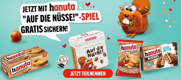 2x hanuta kaufen   Auf die Nüsse!   Spiel gratis dazu