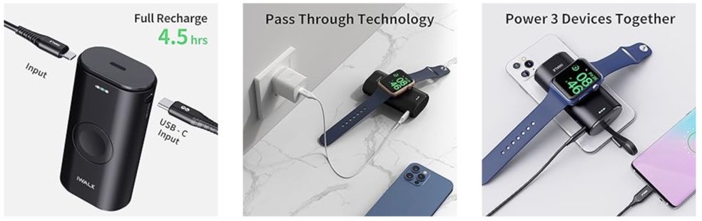 iWALK Qi Powerbank (9.000mAh) für Apple Watch & iPhone für 12,49€ (statt 18€)