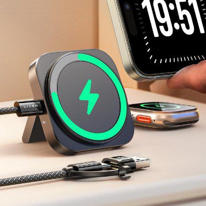 LISEN Magsafe Ladestation für Apple Watch & iPhone für 13,99€ (statt 20€)