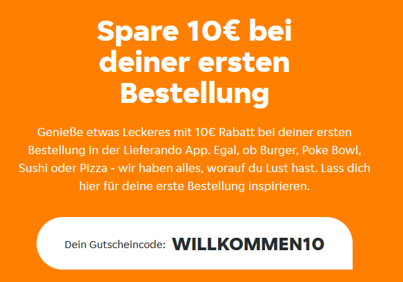 🍕Lieferando: 10€ Rabatt für App Neukunden ab 20€ MBW